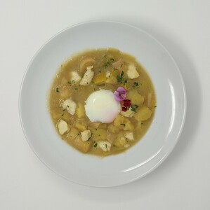 Recetario PORRUSALDA CON BACALAO Y HUEVO ESCALFADO